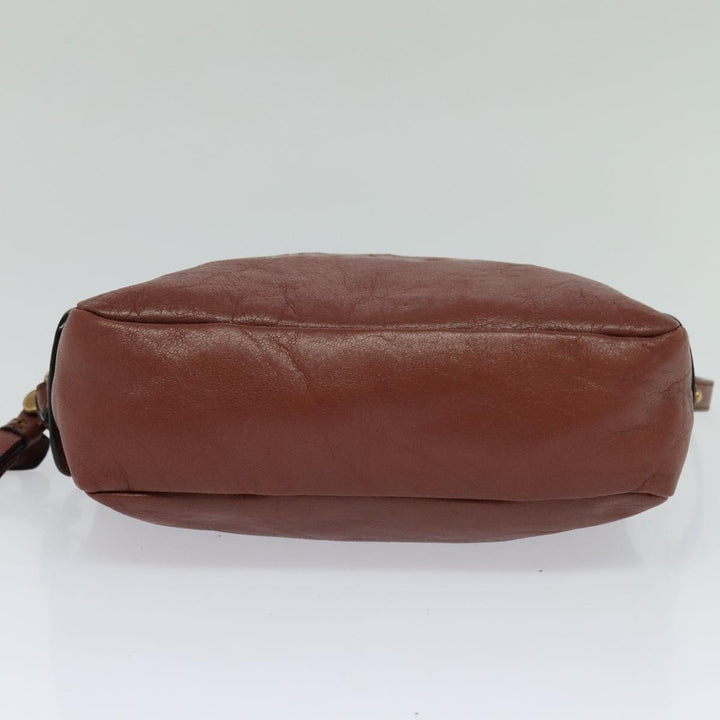 Chloe Shadow Shoulder Bag Leather 2way Brown Gold hk2098