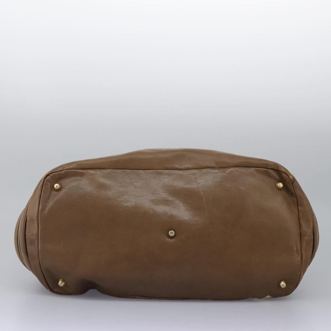 Chloe Shoulder Bag Leather Brown Gold hk2102