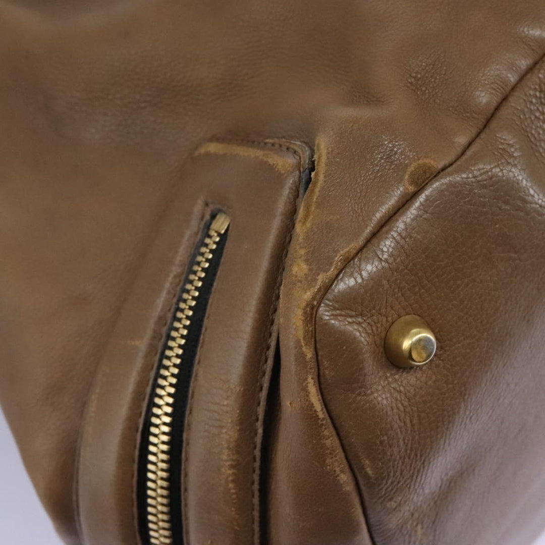Chloe Shoulder Bag Leather Brown Gold hk2102