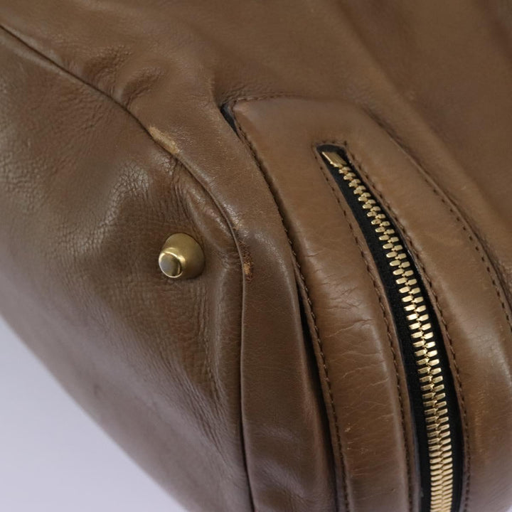 Chloe Shoulder Bag Leather Brown Gold hk2102