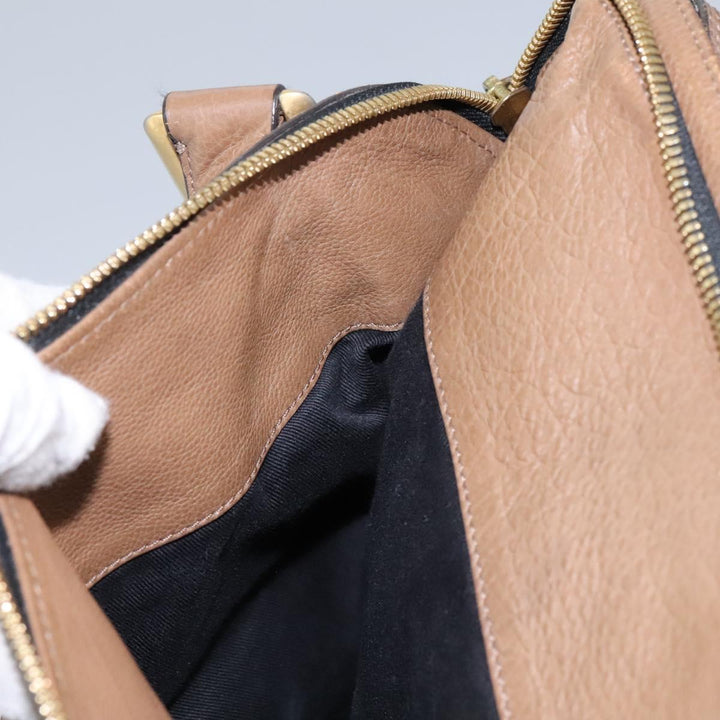 Chloe Shoulder Bag Leather Brown Gold hk2102
