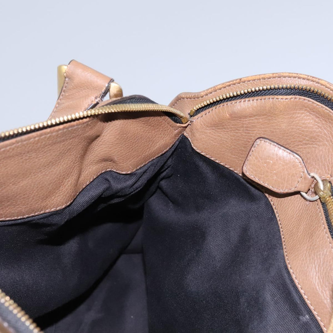 Chloe Shoulder Bag Leather Brown Gold hk2102