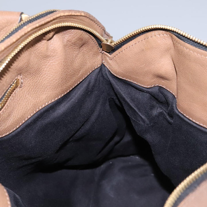 Chloe Shoulder Bag Leather Brown Gold hk2102
