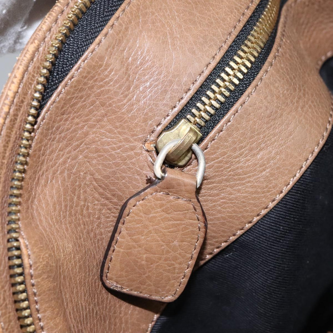 Chloe Shoulder Bag Leather Brown Gold hk2102