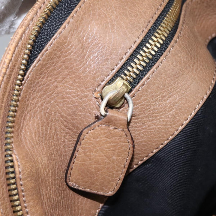 Chloe Shoulder Bag Leather Brown Gold hk2102