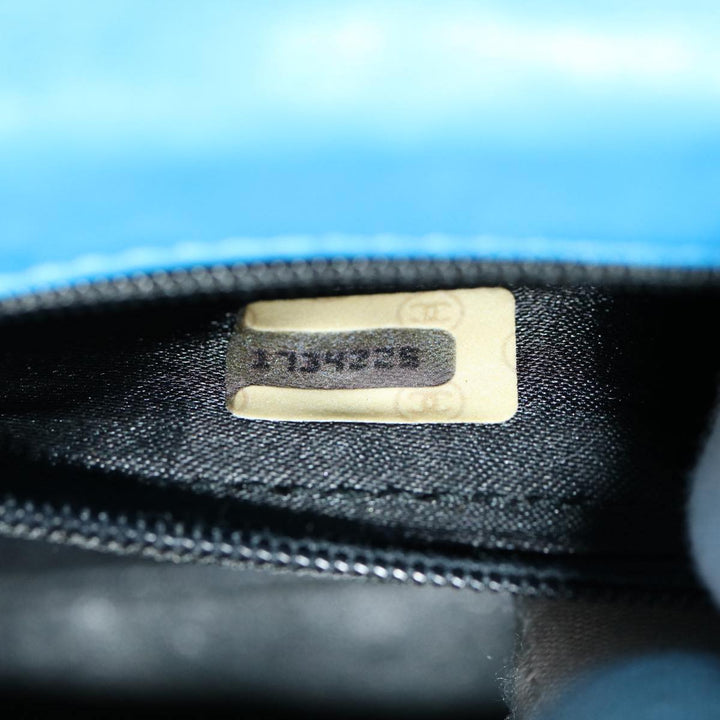 Top Quality Chanel Hand Bag Lamb Skin Blue CC Auth hk455A
