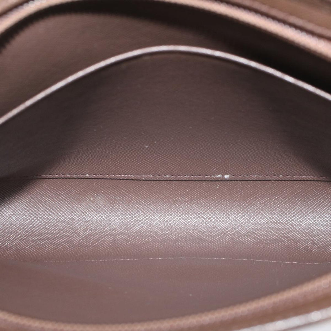 BURBERRYSs Nova Check Clutch Bag Canvas Leather Khaki Brown Auth hk820