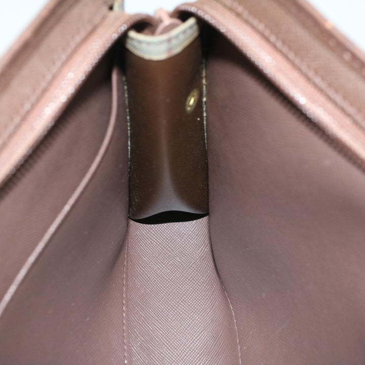 BURBERRYSs Nova Check Clutch Bag Canvas Leather Khaki Brown Auth hk820