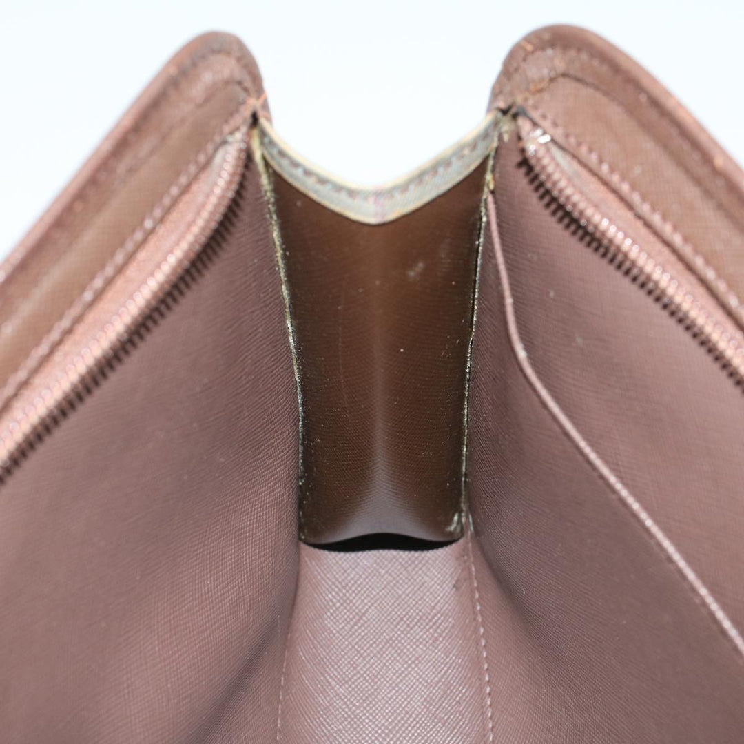 BURBERRYSs Nova Check Clutch Bag Canvas Leather Khaki Brown Auth hk820