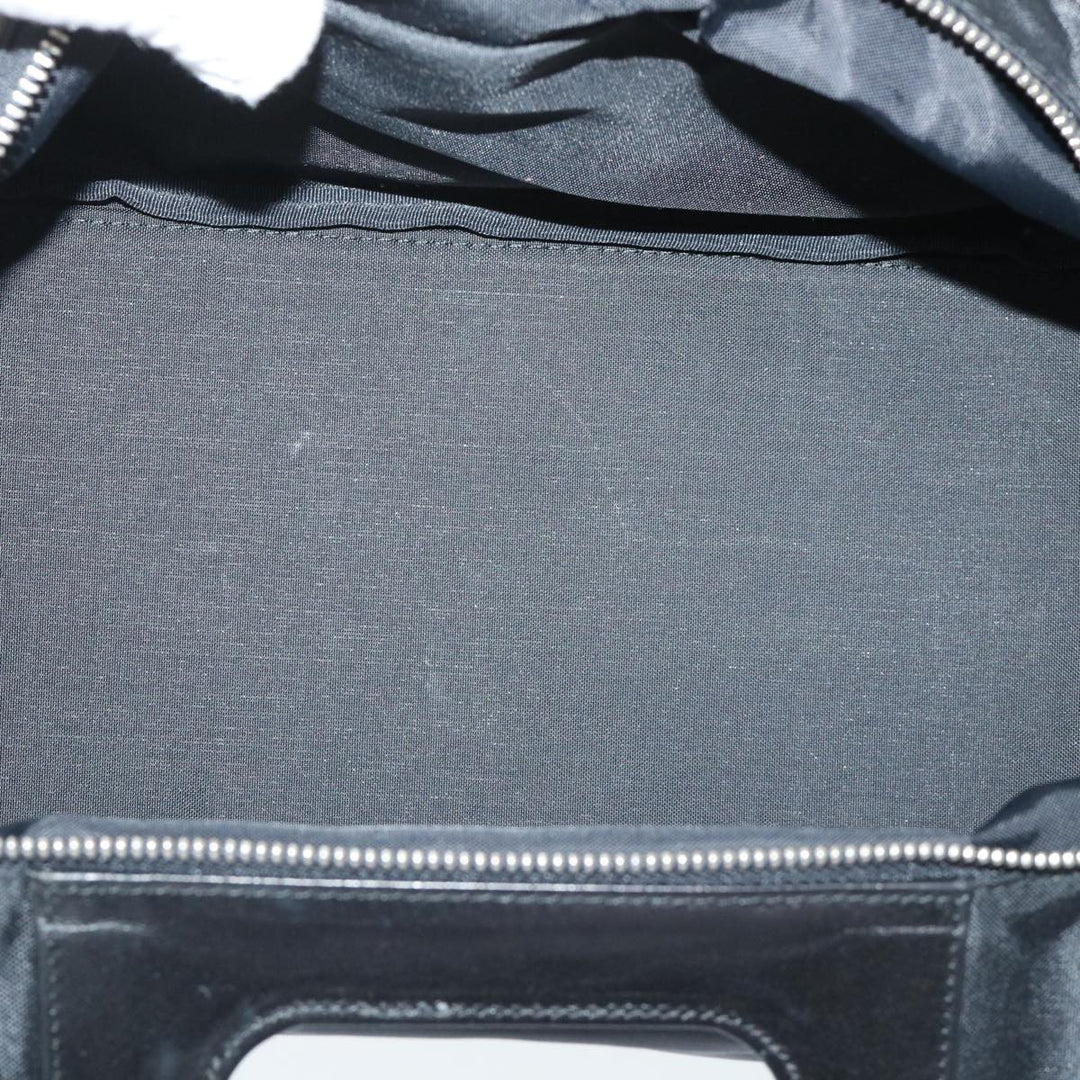 BurberrySs Nova Check Blue Label Hand Bag Nylon Black Beige Auth hk826