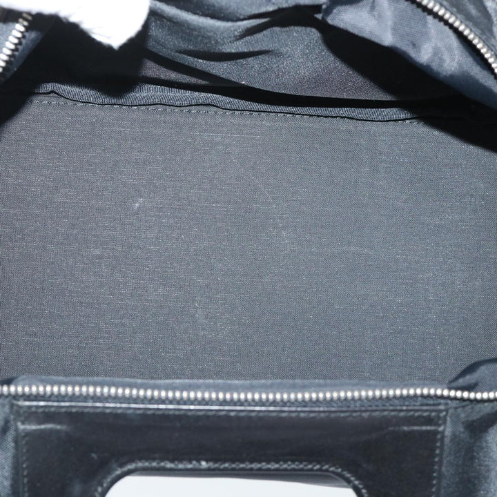 BurberrySs Nova Check Blue Label Hand Bag Nylon Black Beige Auth hk826