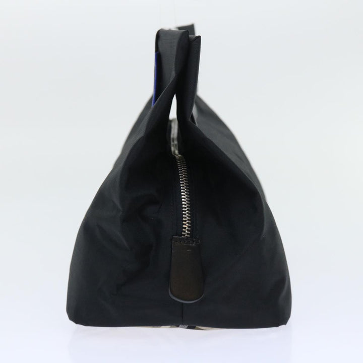 BurberrySs Nova Check Blue Label Hand Bag Nylon Black Beige Auth hk826