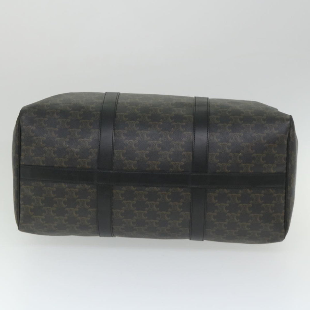 Celine Triomphe Canvas Boston Bag PVC Leather 2way Black Auth hk880