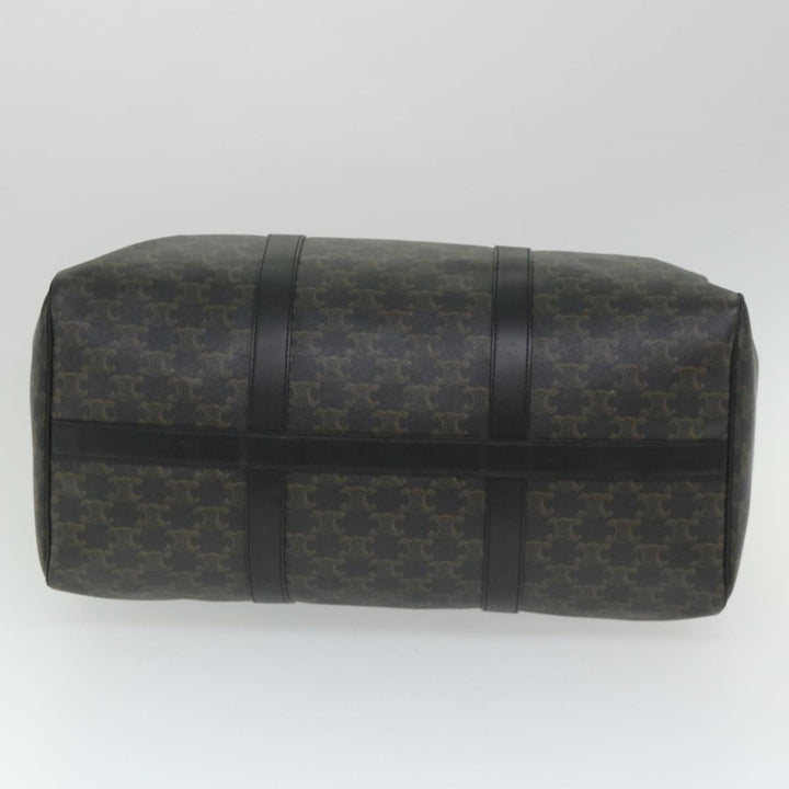 Celine Triomphe Canvas Boston Bag PVC Leather 2way Black Auth hk880