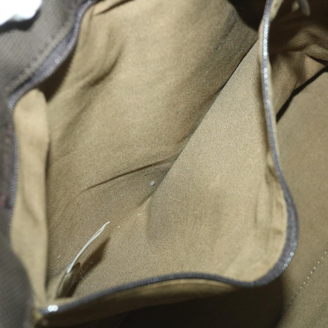 Burberry Blue Label Tote Bag Canvas Khaki Auth hk895