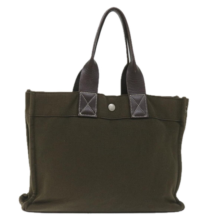 Burberry Blue Label Tote Bag Canvas Khaki Auth hk895