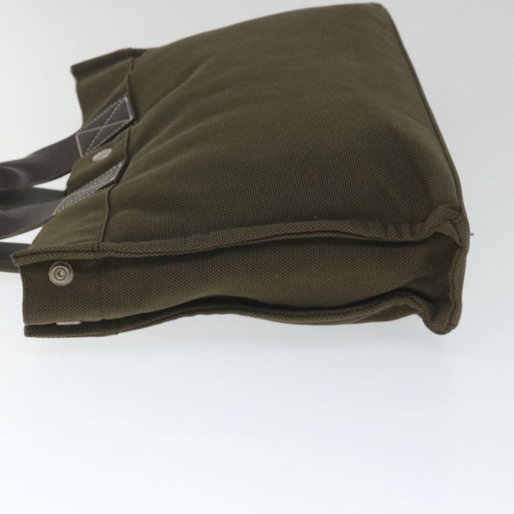 Burberry Blue Label Tote Bag Canvas Khaki Auth hk895