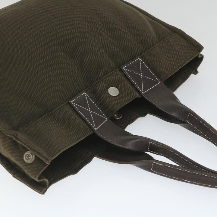 Burberry Blue Label Tote Bag Canvas Khaki Auth hk895