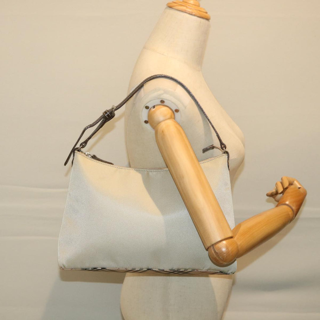 BURBERRY Blue Label Shoulder Bag Nylon Beige Auth hk910