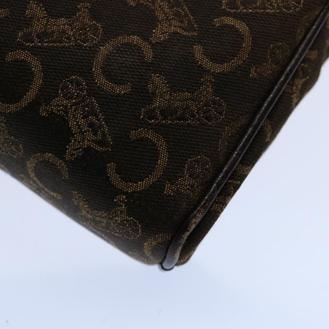 Celine C Macadam Canvas Clutch Bag Brown Auth hk918