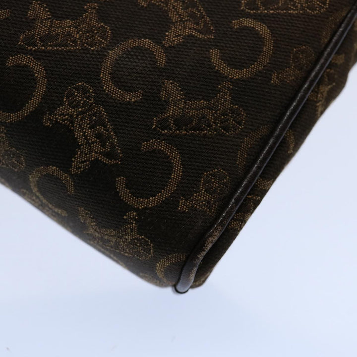 Celine C Macadam Canvas Clutch Bag Brown Auth hk918