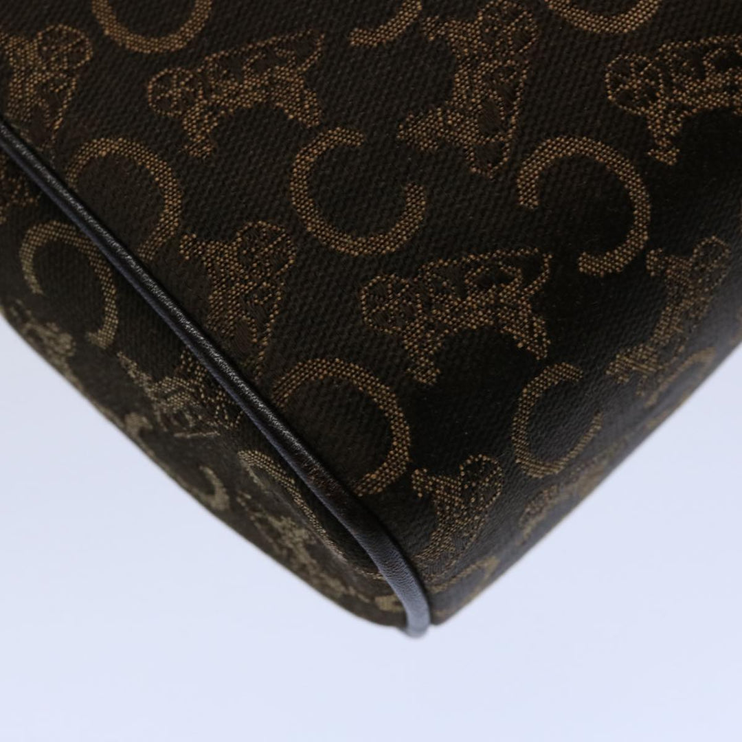 Celine C Macadam Canvas Clutch Bag Brown Auth hk918