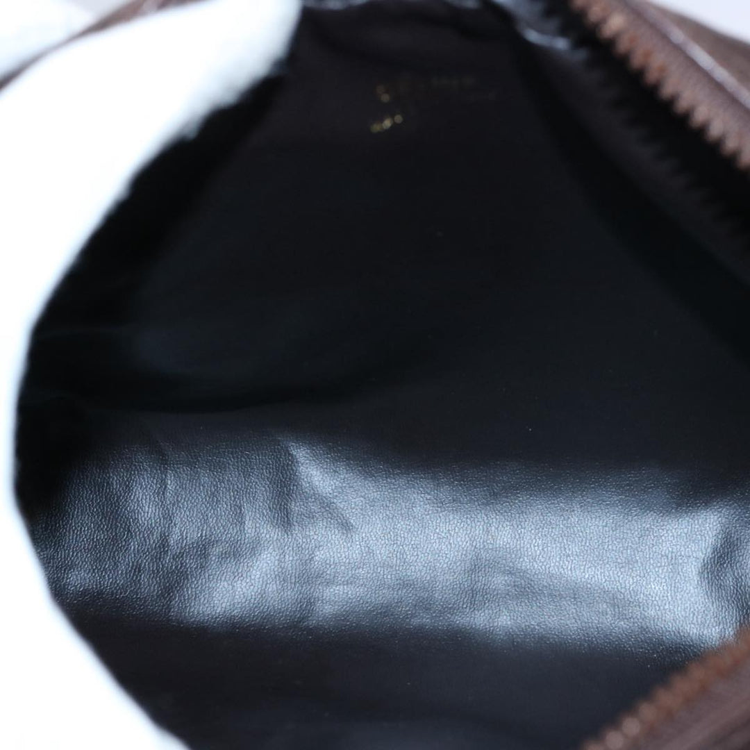 Celine C Macadam Canvas Clutch Bag Brown Auth hk918