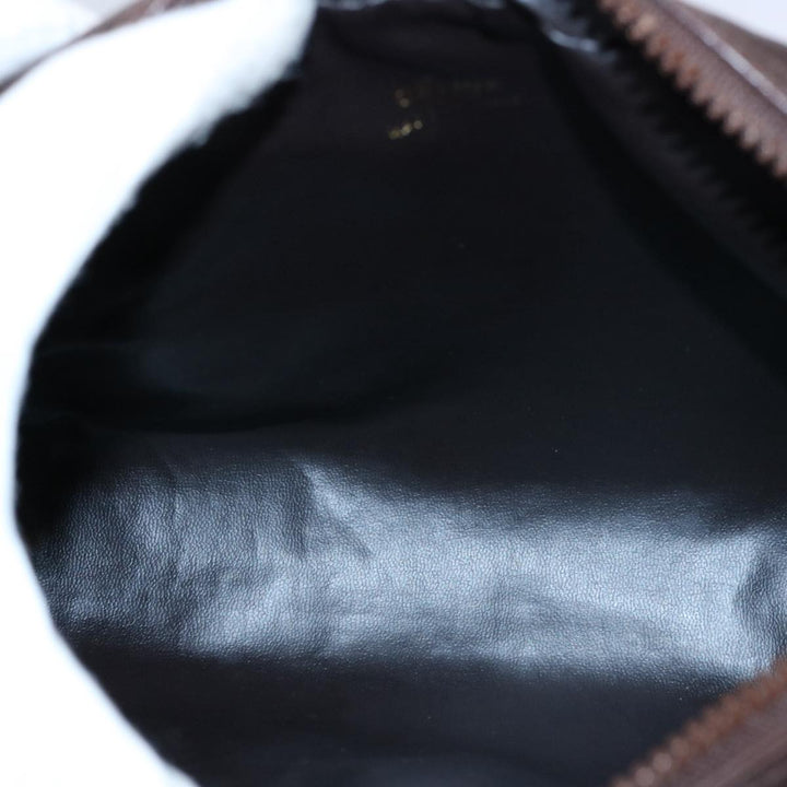 Celine C Macadam Canvas Clutch Bag Brown Auth hk918