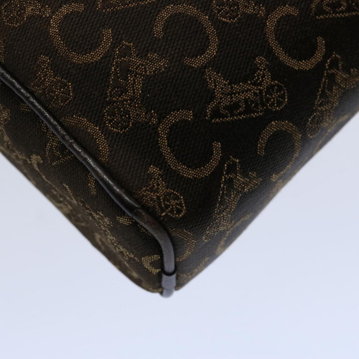 Celine C Macadam Canvas Clutch Bag Brown Auth hk918