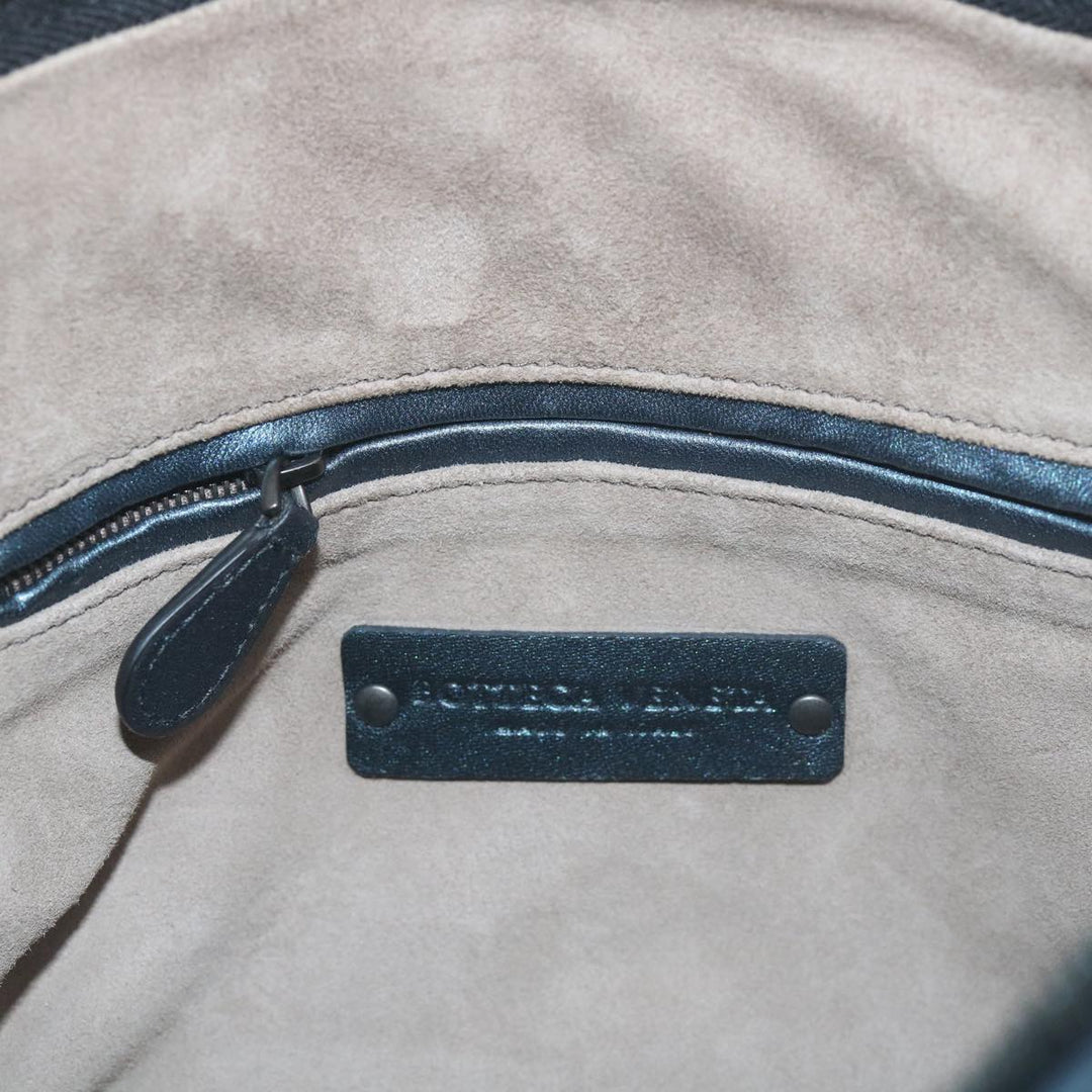 Bottega veneta INTRECCIATO Nodini Shoulder Bag Leather Navy Bronze Auth hk942