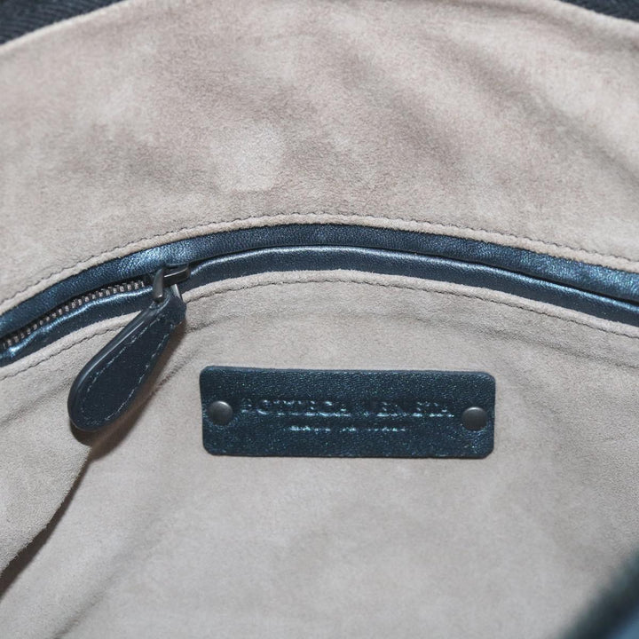 Bottega veneta INTRECCIATO Nodini Shoulder Bag Leather Navy Bronze Auth hk942
