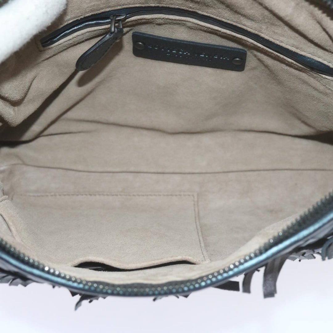 Bottega veneta INTRECCIATO Nodini Shoulder Bag Leather Navy Bronze Auth hk942