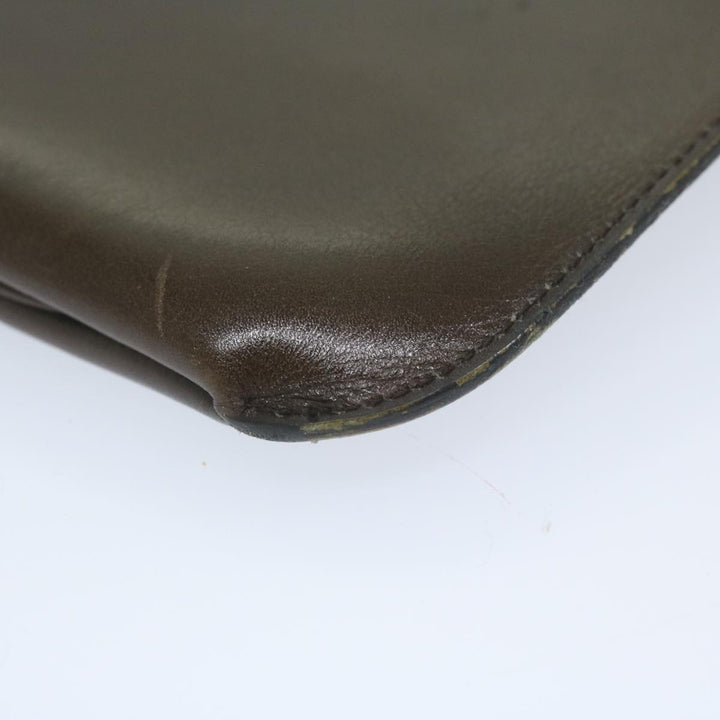 CHRISTIAN Top quality Dior Shoulder Bag Leather Brown Auth hk953