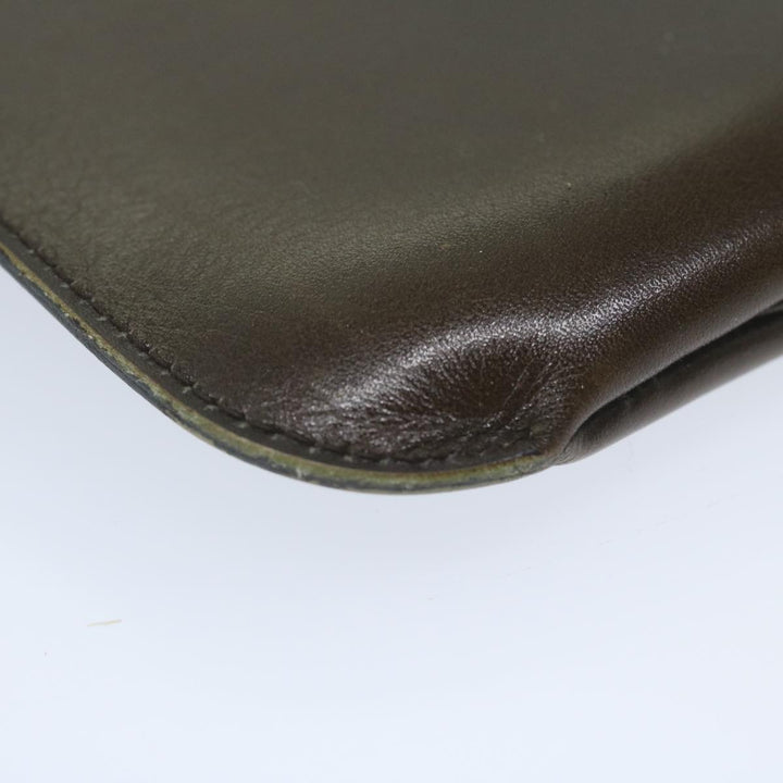 CHRISTIAN Top quality Dior Shoulder Bag Leather Brown Auth hk953