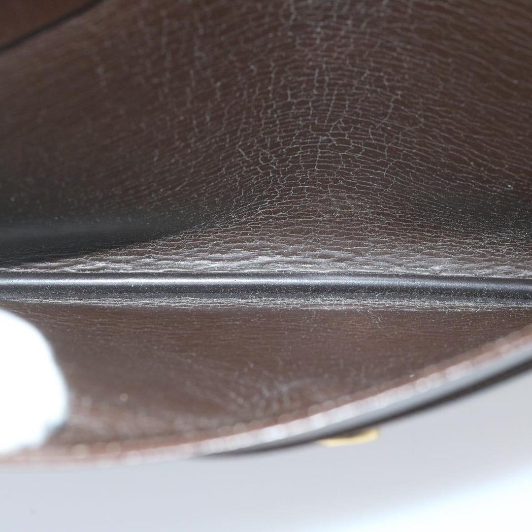 CHRISTIAN Top quality Dior Shoulder Bag Leather Brown Auth hk953