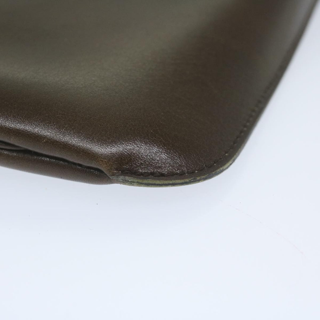 CHRISTIAN Top quality Dior Shoulder Bag Leather Brown Auth hk953