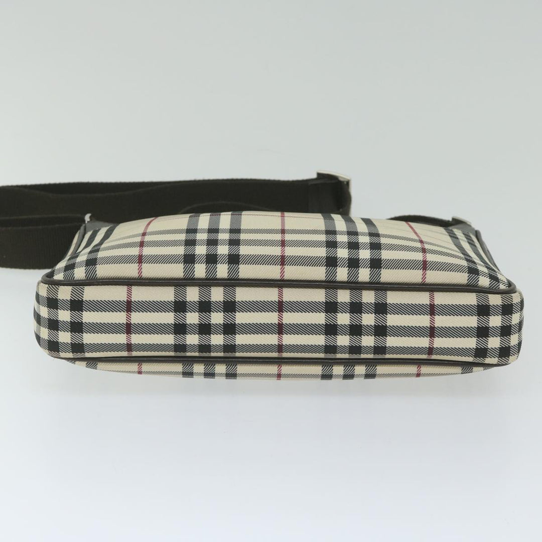 BURBERRY Nova Check Shoulder Bag Nylon Beige Auth Hk954