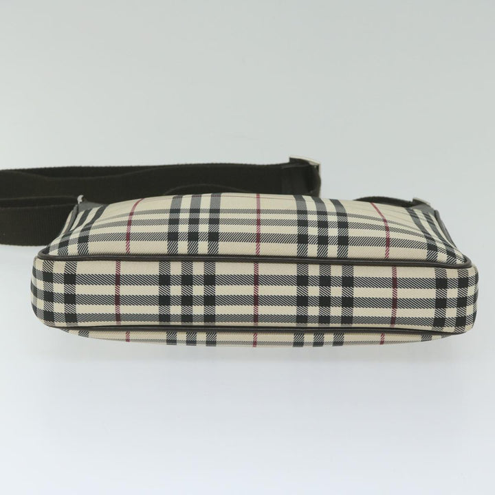 BURBERRY Nova Check Shoulder Bag Nylon Beige Auth Hk954