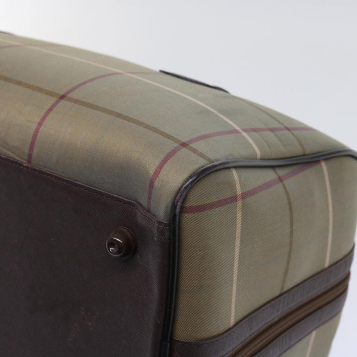 BURBERRYSs Nova Check Boston Bag Nylon Canvas Brown Auth hk981