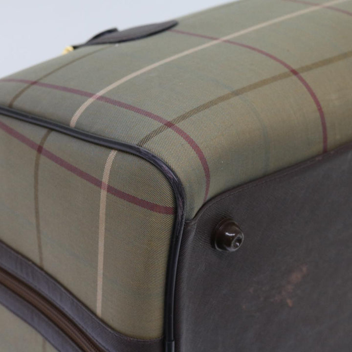 BURBERRYSs Nova Check Boston Bag Nylon Canvas Brown Auth hk981