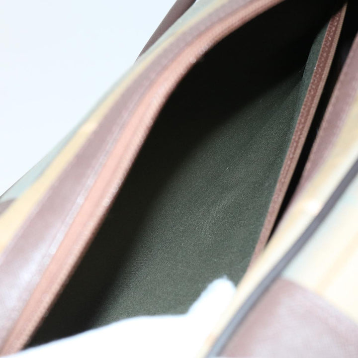 BURBERRYSs Nova Check Boston Bag Nylon Canvas Brown Auth hk981