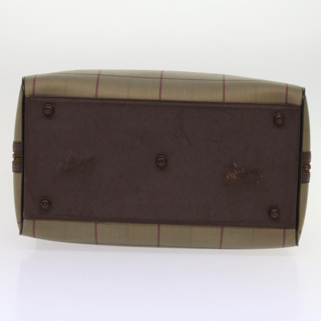 BURBERRYSs Nova Check Boston Bag Nylon Canvas Brown Auth hk981