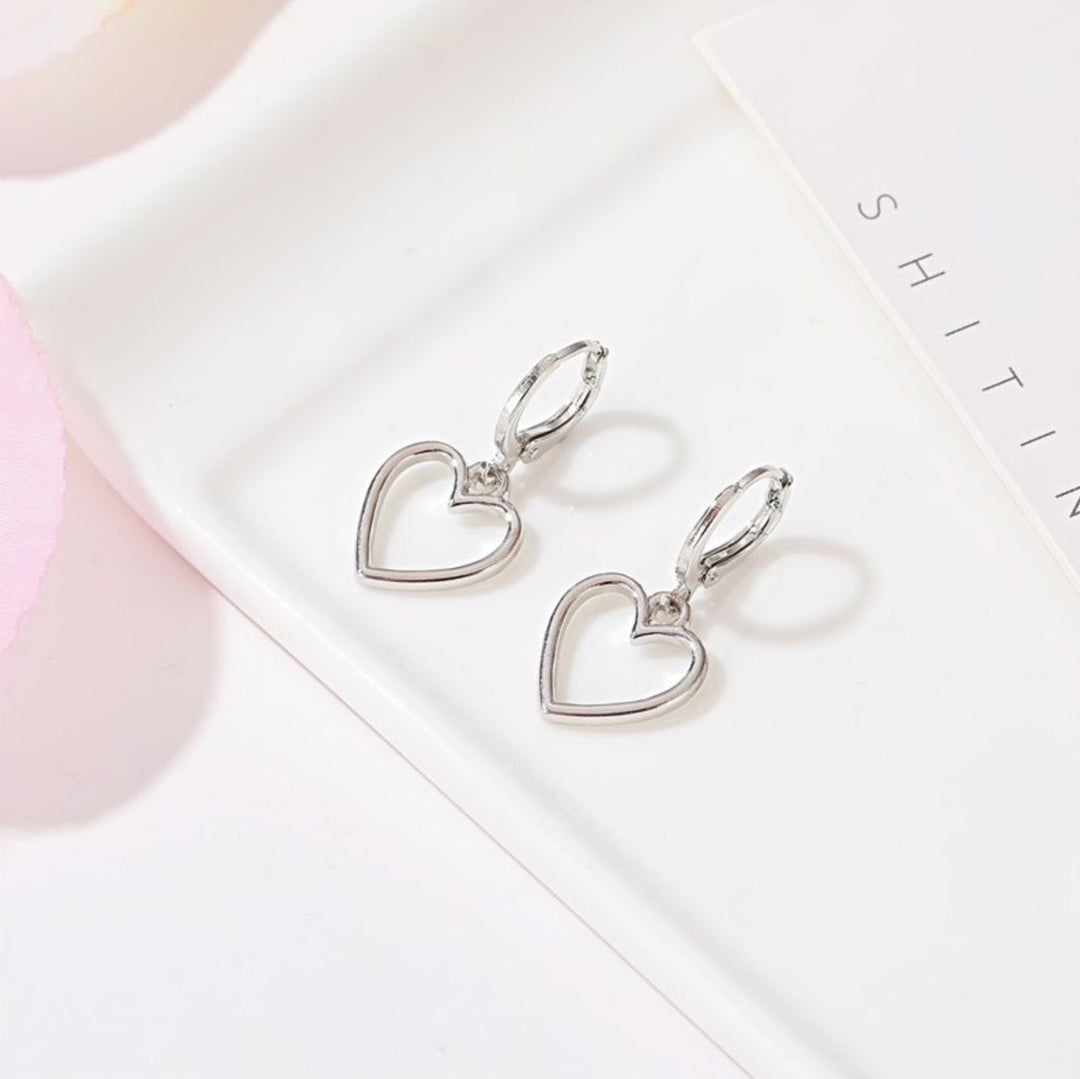 Hollow Heart Drop Earrings