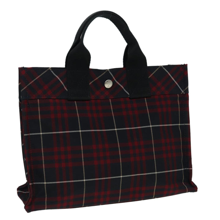 Burberry Nova Check Blue Label Hand Bag Nylon Red Auth hs1682
