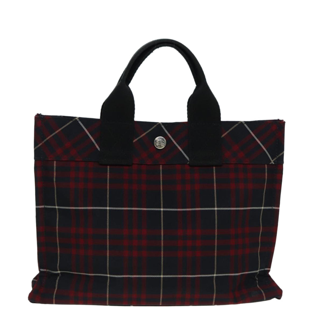 Burberry Nova Check Blue Label Hand Bag Nylon Red Auth hs1682