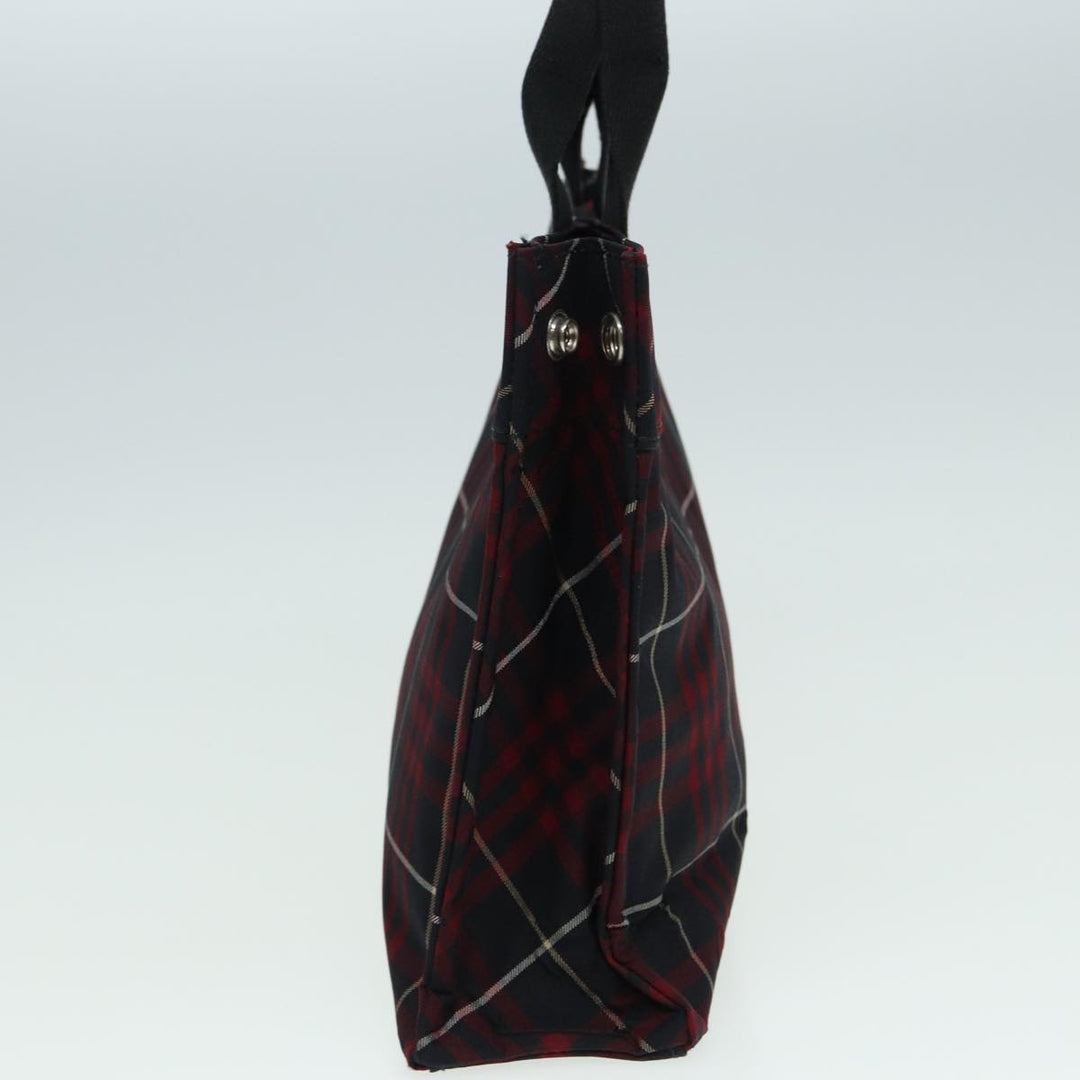Burberry Nova Check Blue Label Hand Bag Nylon Red Auth hs1682