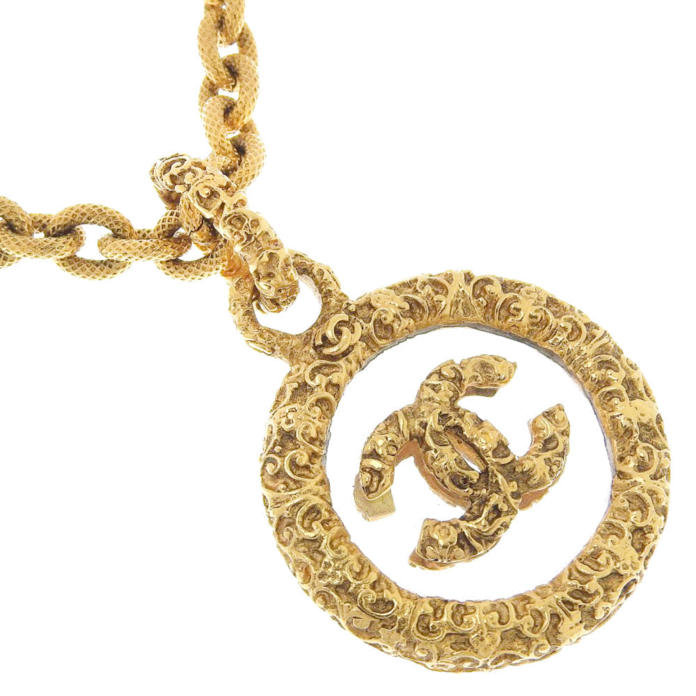 Top Quality Chanel Coco Mark Necklace Gold Plated Glass