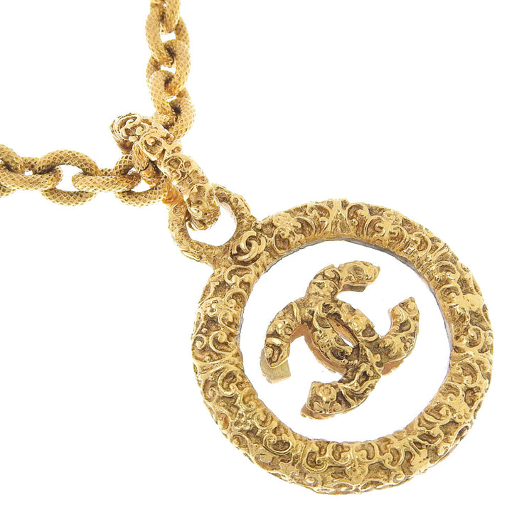 Top Quality Chanel Coco Mark Necklace Gold Plated Glass