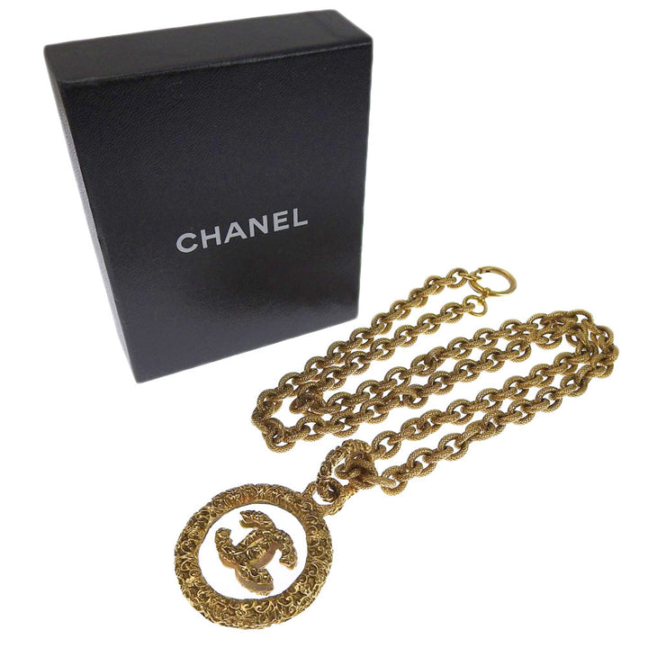 Top Quality Chanel Coco Mark Necklace Gold Plated Glass