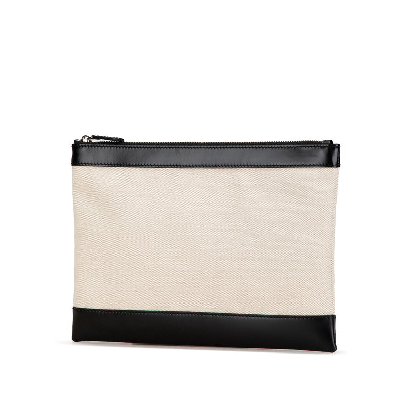Top Quality Balenciaga Navy Clip M Canvas Leather Clutch